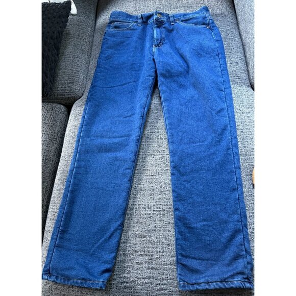 Lee Mens Relaxed Fit Blue Jeans 33x30 Made In Mexico Cotton Blend Fleece Lined - Picture 1 of 8